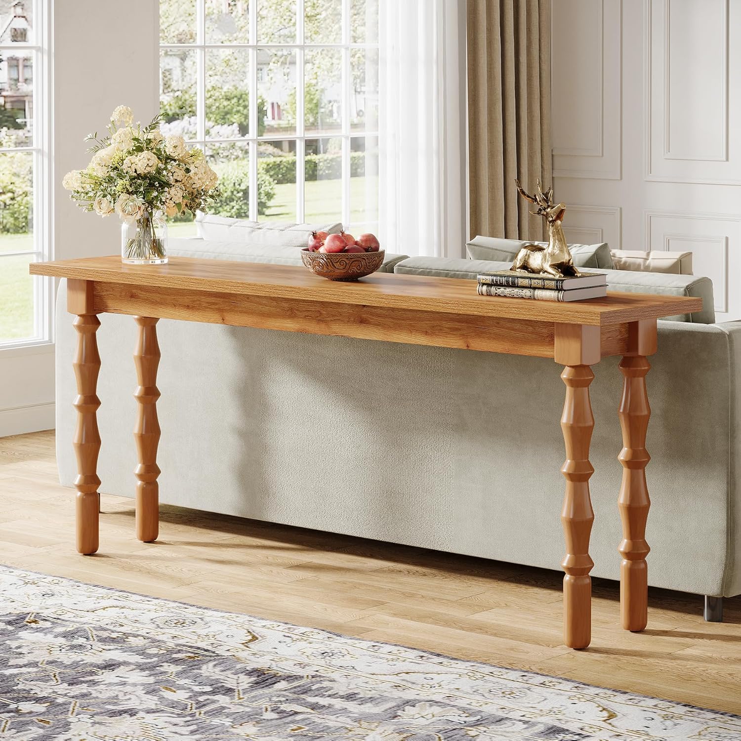 Tribesigns 70.9-Inch Extra Long Console Table for Entryway, Narrow Sofa Table Behind Couch with Solid Wood Legs, Entry Accent Table for Living Room