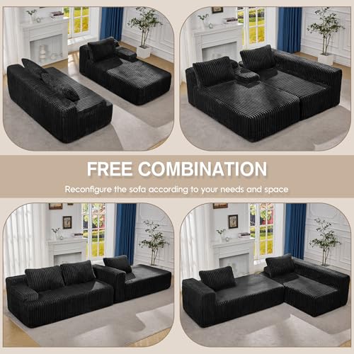 Modular Sectional Sofa Couches L-Shape Couch 3 Seat Modular Sofa Memory Foam Sectional Couches for Living Room