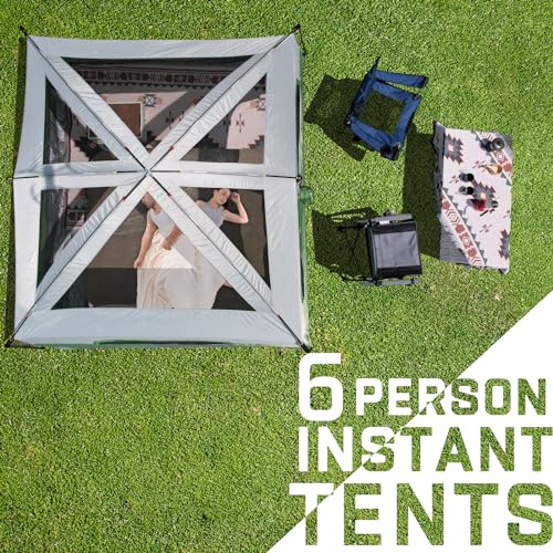 Happy Travel Tent 6 Person Tents for Camping, Waterproof Easy Setup Camping Tent with Rainfly