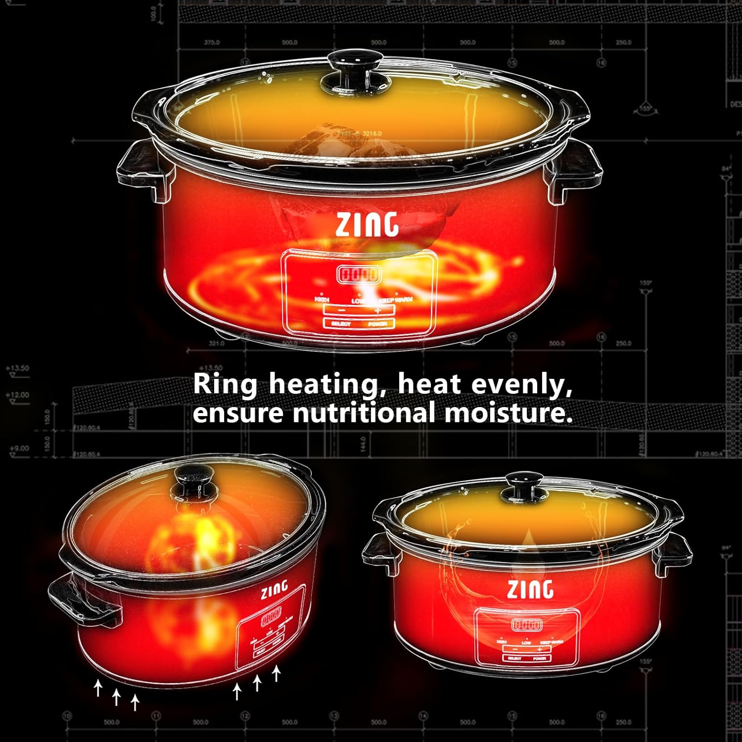 Magnifique 7-Quart Programmable Slow Cooker With Keep Warm Setting, Digital Timer, Perfect Kitchen Small Appliance For Family Dinners