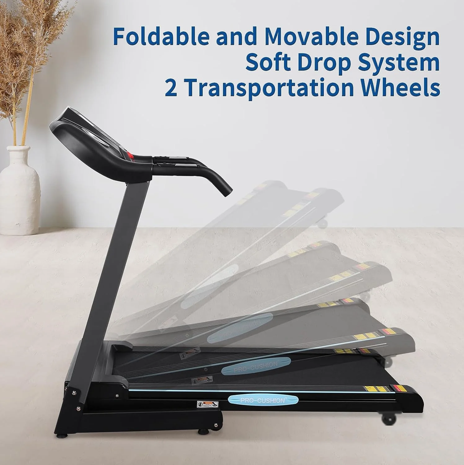 Treadmill with Incline Folding Treadmill with 12-Level Automatic Incline 2.5hp Power 8.5mhp Speed Running Machine 15 Preset Training Program Electric