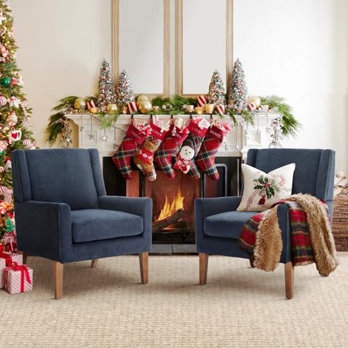 COLAMY Modern Wingback Living Room Chair, Upholstered Fabric Accent Armchair