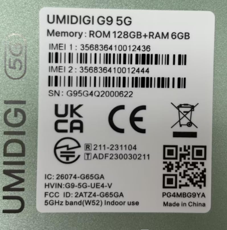 UMIDIGI G9 5G Cell Phone, Android 14 Unlocked Phones, 12(6+6) GB +128GB/1TB TF Expand, 5G Dual SIM, 50MP Camera, 6.75" HD+ 90Hz Display