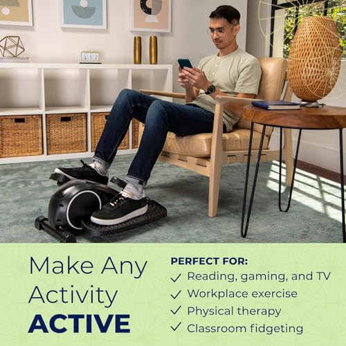 DeskCycle Ellipse Leg Exerciser - Under Desk Elliptical Machine and Foot Pedal Exerciser - Leg Exerciser While Sitting