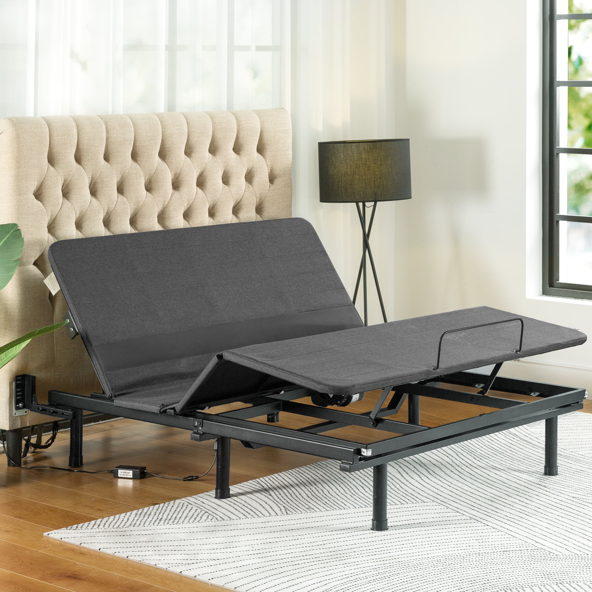 Zinus 14" Jared Adjustable Metal Base with Wall Hugger, Twin XL