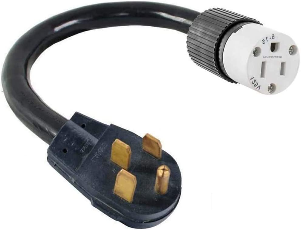 Gas Range Oven Stove Power Cord Converter, Old 14-50P 220/250V 4-Pin Male Plug to New Female 5-15R Home Wall Socket Receptacle