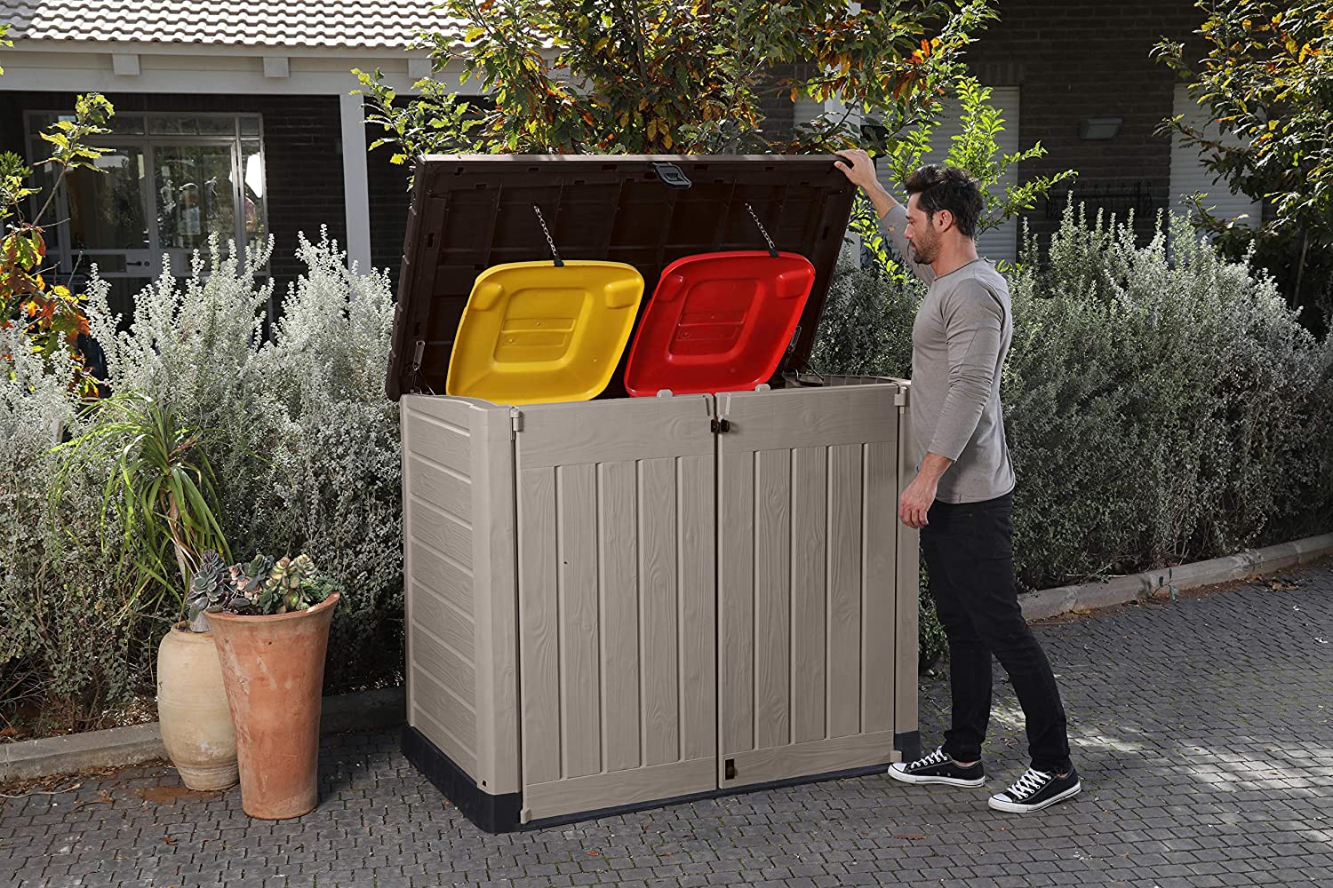 Keter Store It Out Pro Outdoor Storage Shed, 155 x 82 x 155cm Beige/Brown