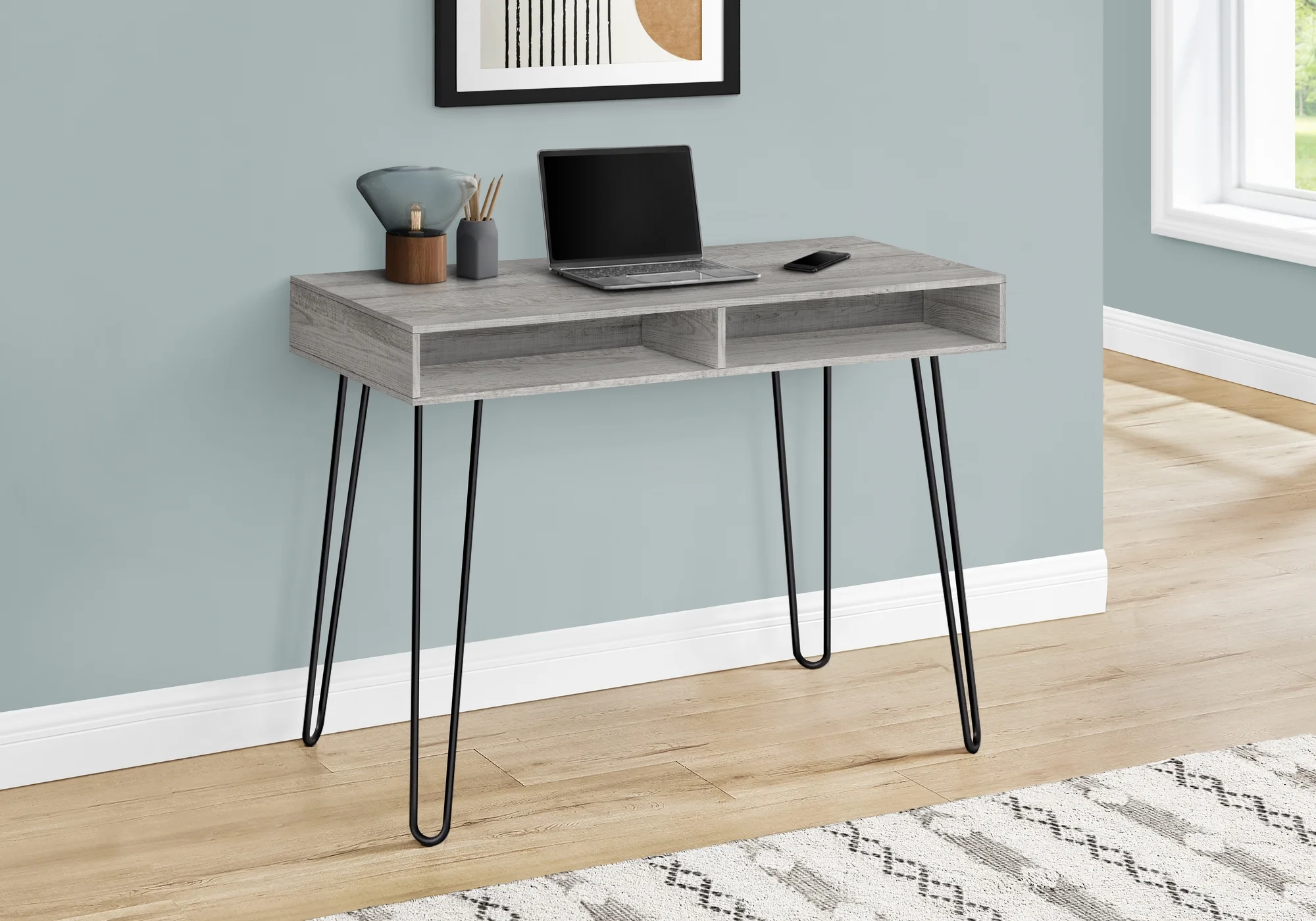 Monarch Specialties Computer Desk, Home Office, Laptop, Storage Drawers, 40"L, Work, Grey Laminate
