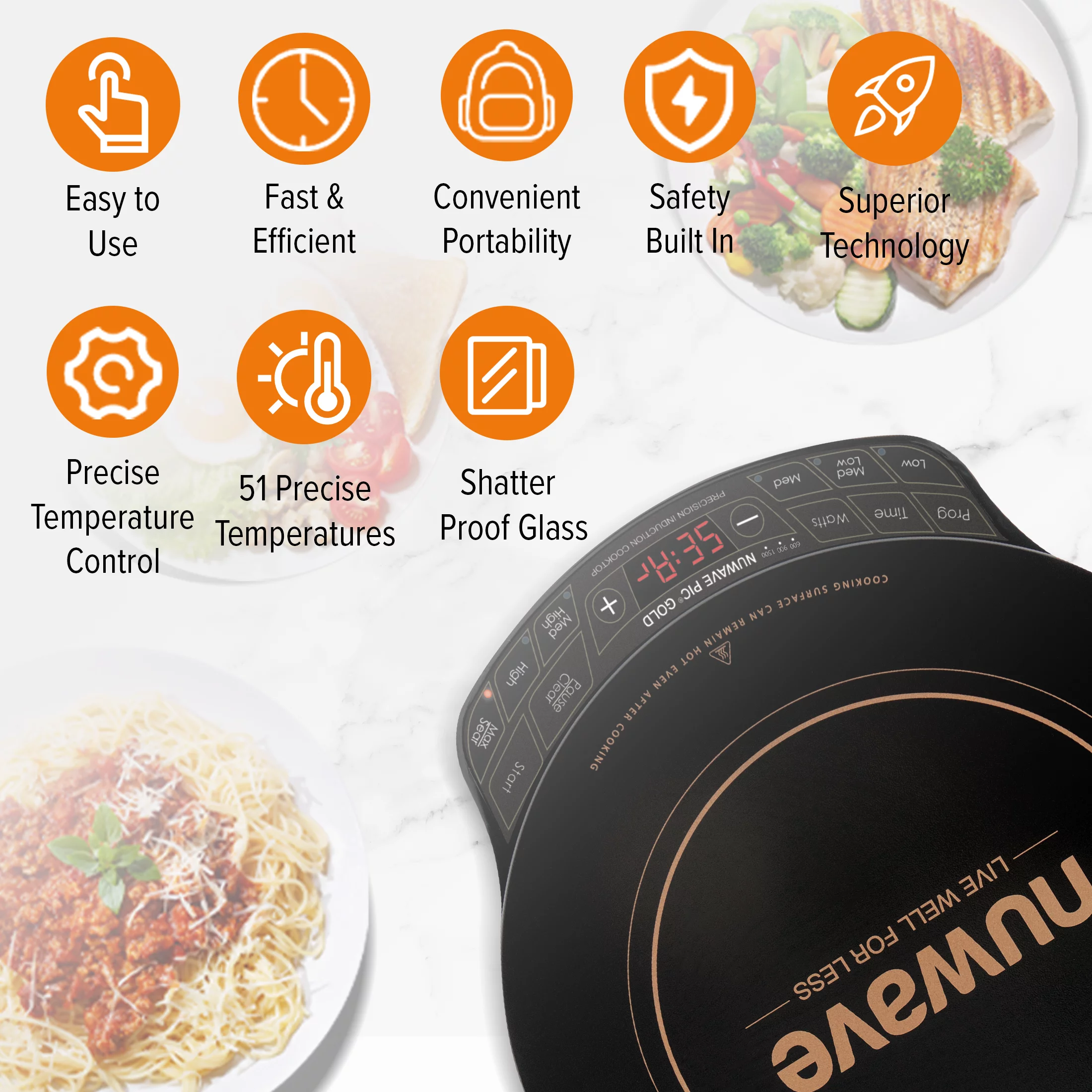 NuWave PIC Gold Induction Electric Cooktop with 10.5 inch Pan, Oven, Cooking, Nuwave 12 inch Induction Cooktop, Portable