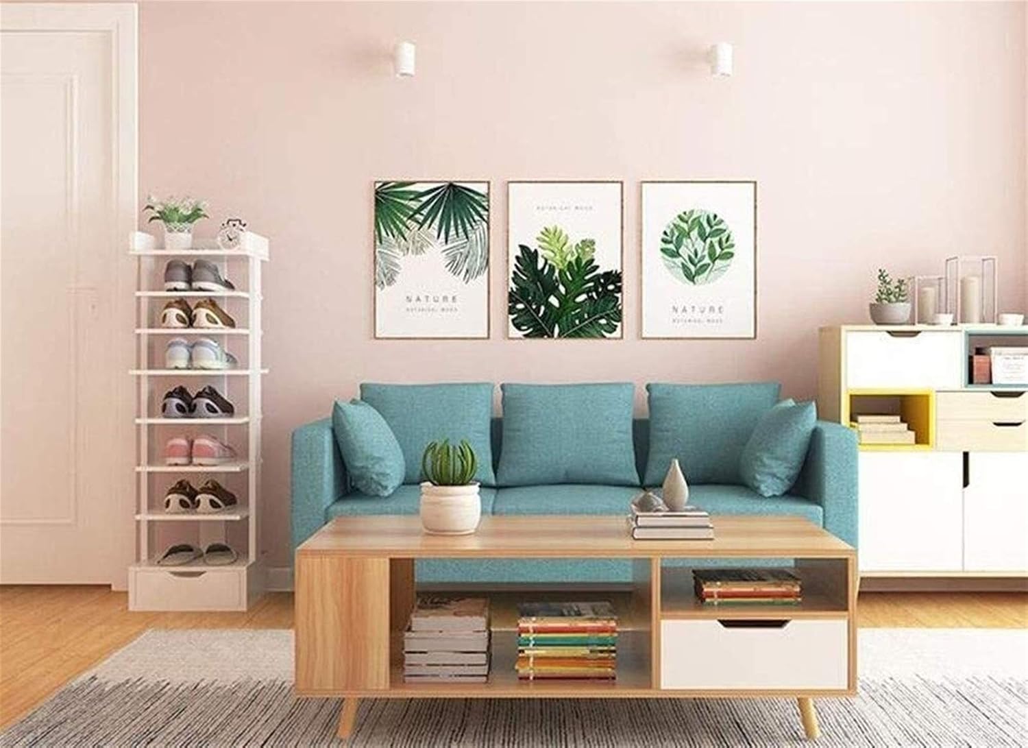 Home Shoe Cabinet Shoe Rack Tall Shoe Rack Narrow Adjustable Shelf Organiser Holder Balcony Corner Door Strong and Durable Stand Multi-Function Rack