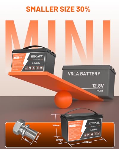 12V 100Ah LiFePO4 Battery, 12V Deep Cycle Rechargeable Lithium Iron Phosphate Rechargeable Battery with BMS perfect for Solar, Marine, RV