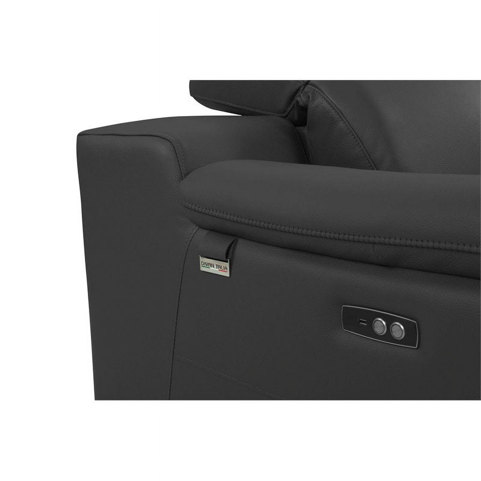 Titan Furnishings Genuine Italian Leather Power Reclining Chair in Dark Gray