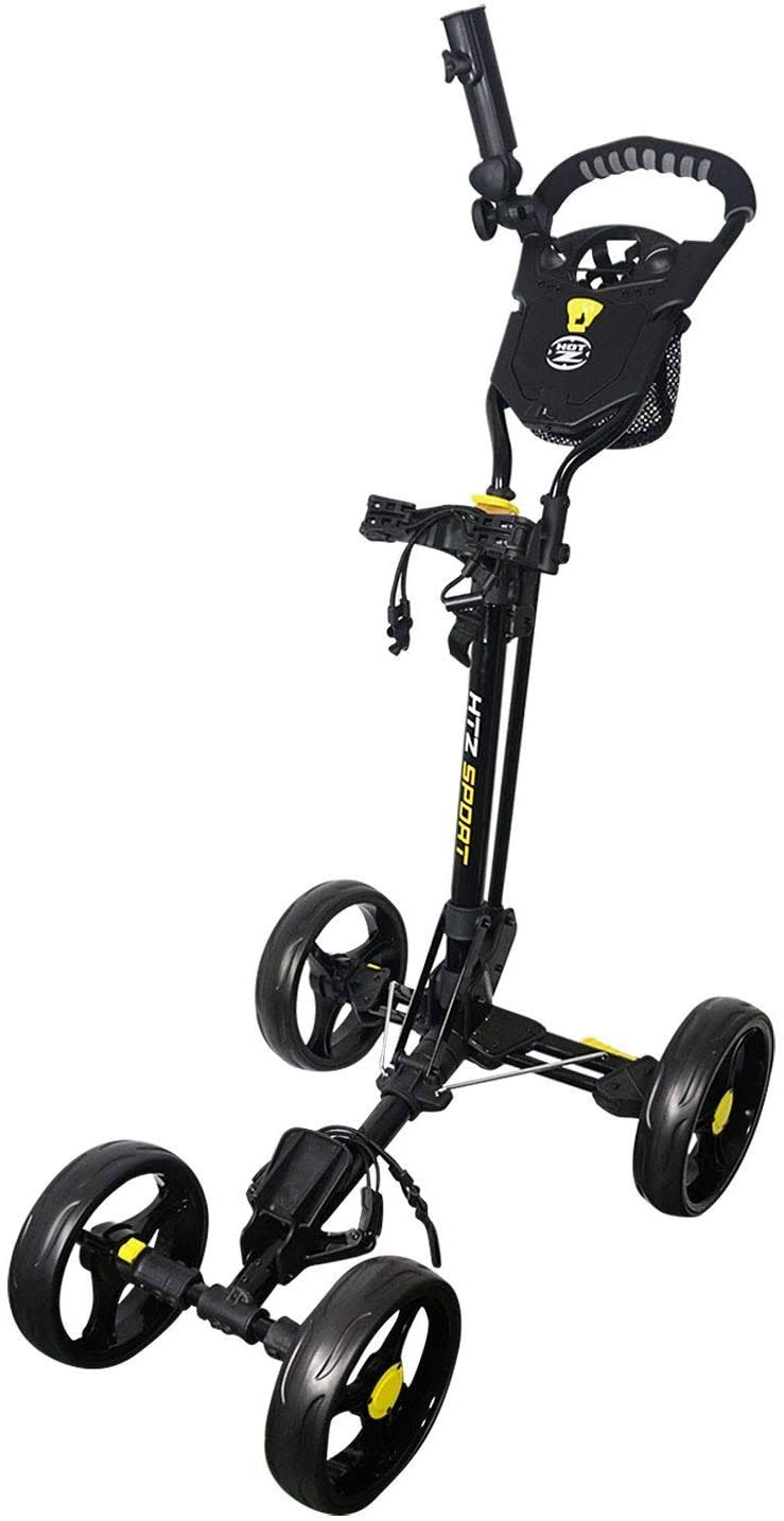 Hot-Z Golf Sport 4 Wheel Push Cart, Black