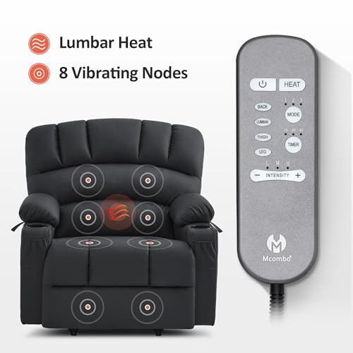 MCombo Oversized Power Lift Recliner Chair for Elderly, Lift Chair with Heat and Massage, Lift Recliner for Big and Tall, Cup Holders