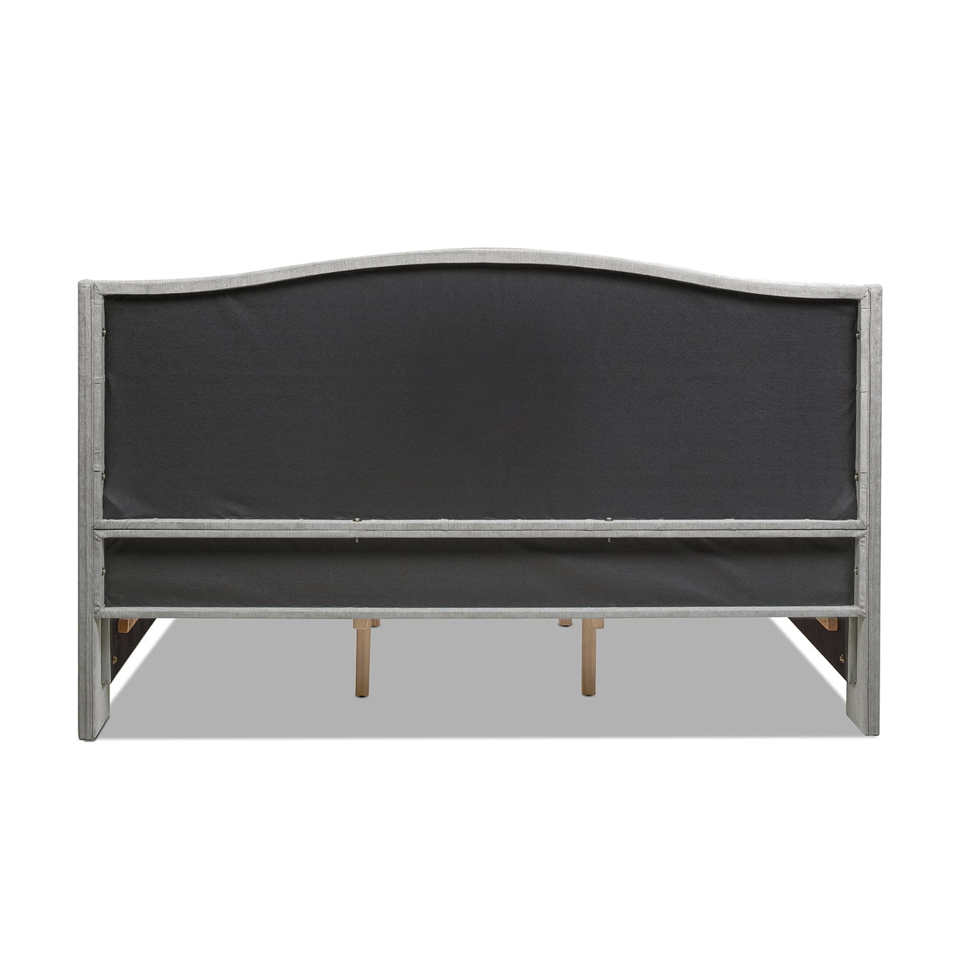 Jennifer Taylor Home Fontana Wingback Upholstered Platform Bed Frame, King, Silver Grey Polyester