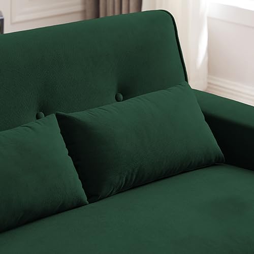 48.8" Small Loveseat Sofa, Mid Century Modern Love Seat Couch with Back Cushions and Wood Legs, 2 Seater Couches for Living Room, Bedroom