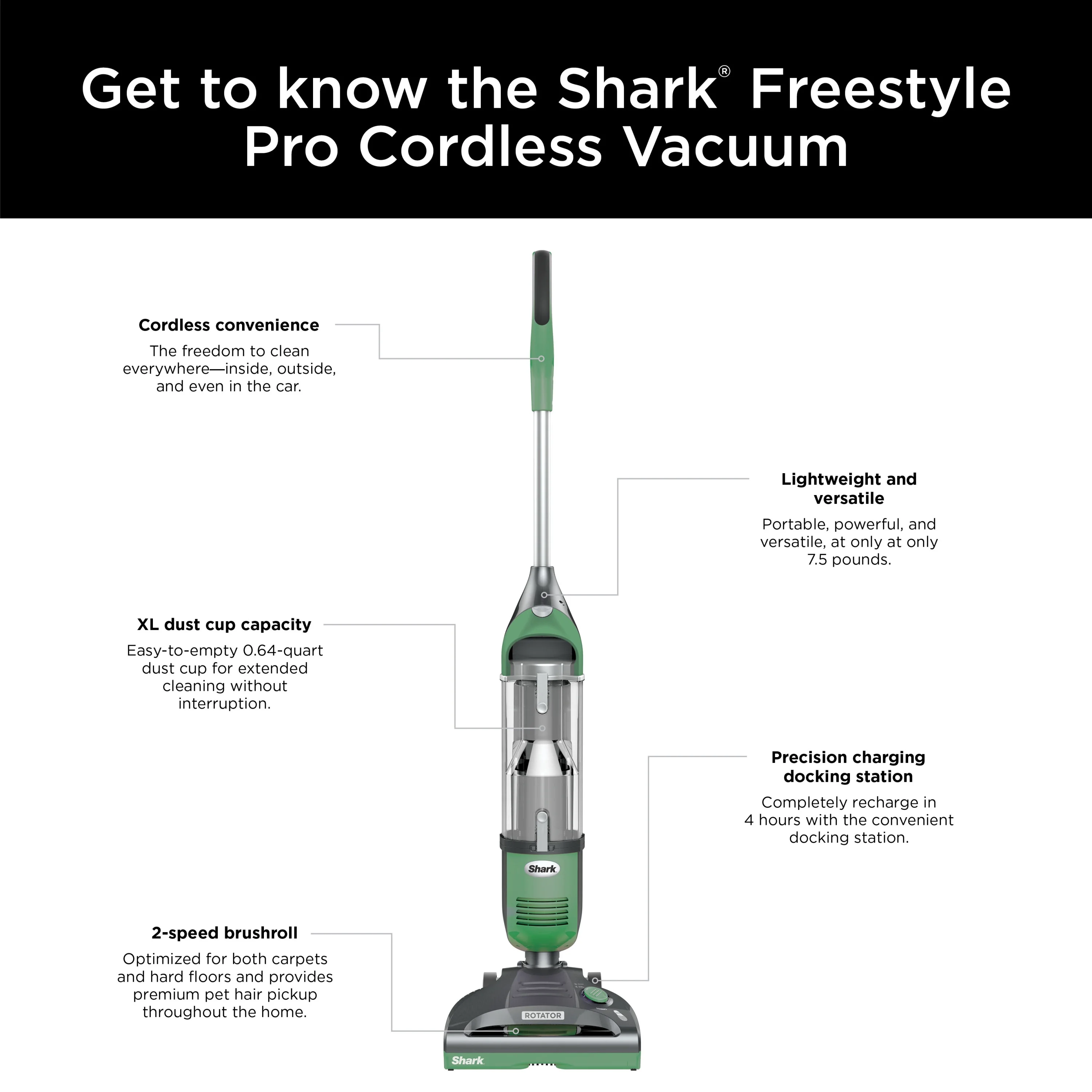 Shark® Freestyle Pro Cordless Vacuum with Precision Charging Dock SV1114