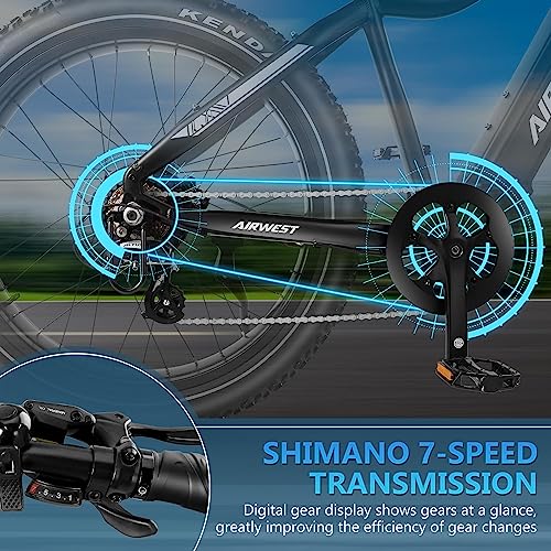 airwest Electric Bike for Adults, UL 2849 Certified, 1000W BAFANG Motor EBike
