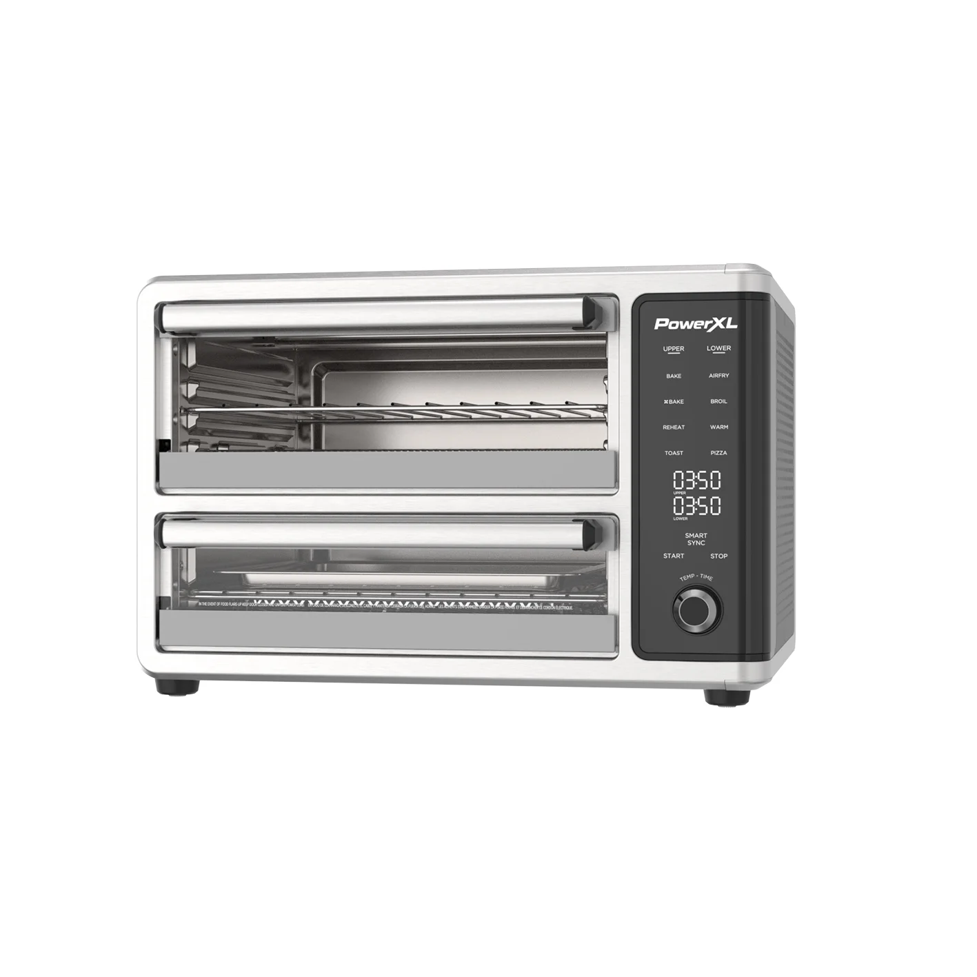 PowerXL SmartSynx Dual Door Oven, 8 Quick-Touch Cooking Presets including Air Fry, Toast, Bake, Broil, Reheat and More