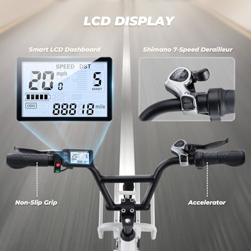 isinwheel U1 Electric Bike, 500W Motor, 20 mph, Folding Ebike, 14"/16"/20" Adults Electric Bicycles, 280.8Wh Battery, 25 Miles PAS Range, Black
