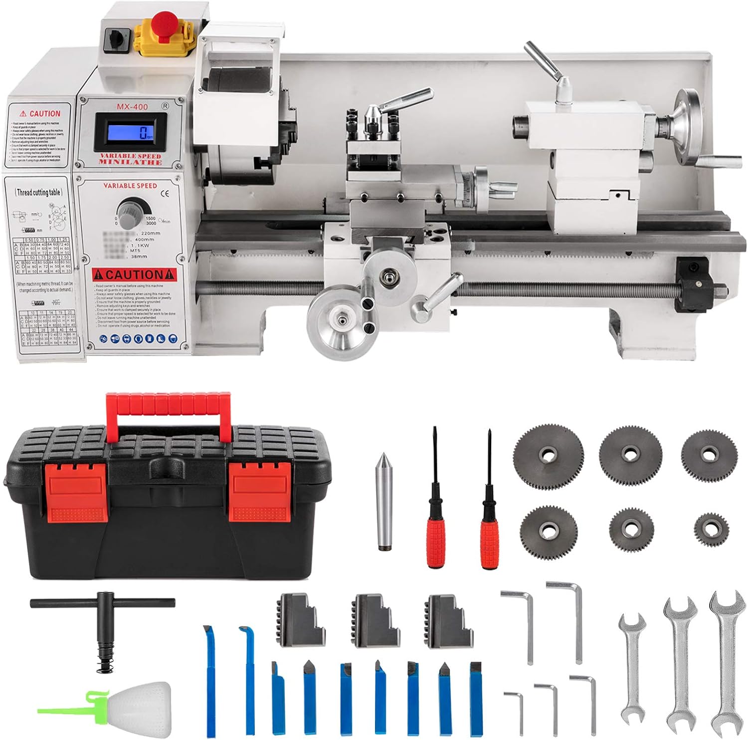 VEVOR Mini Metal Lathe 8.7"x16", Mini Lathe Machine 2250 PRM Variable Speed Change,Precision Mini Lathe 1100W Metal Working Lathe, Small Metal Lathe