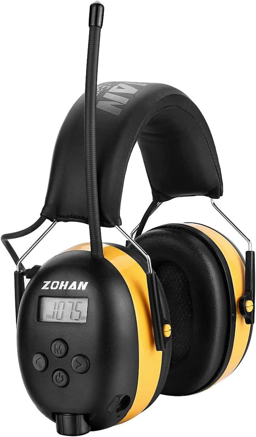 ZOHAN EM042 AM/FM Radio Headphone with Digital Display, Ear Protection Noise Reduction Safety Ear Muffs
