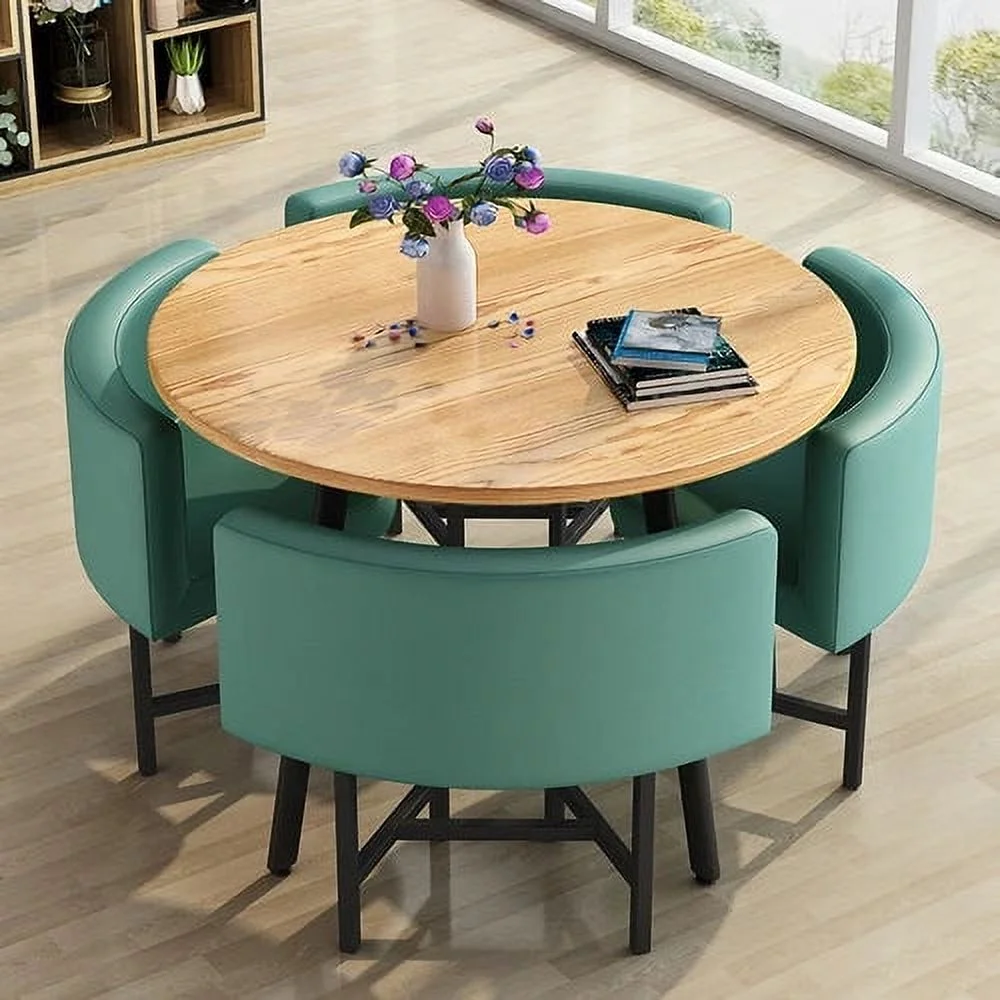 Dining Table Set 4 Chairs Office Reception Seat Suits Negotiation Table Casual Visitor Round Table Visitor Office Desk Chair Set