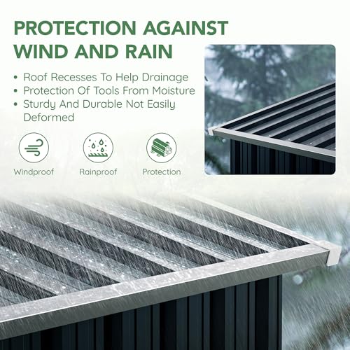 6x4FT Outdoor Steel Storage Shed with Clear Window, Lockable Doors, Weather-Resistant Metal Tool Shed for Garden, Backyard, Patio, and Utility Storage
