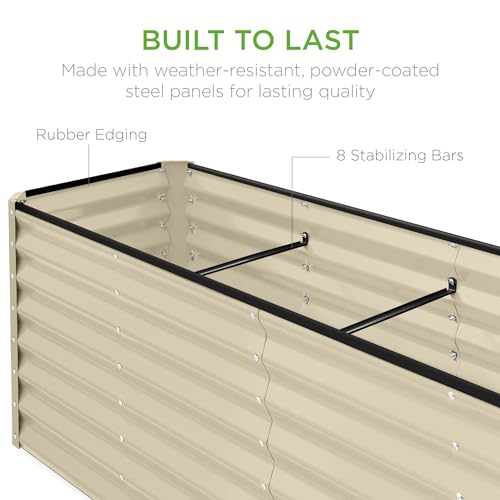 Best Choice Products 8x4x2ft Outdoor Metal Raised Garden Bed, Deep Root Planter Box for Vegetables, Flowers, Herbs