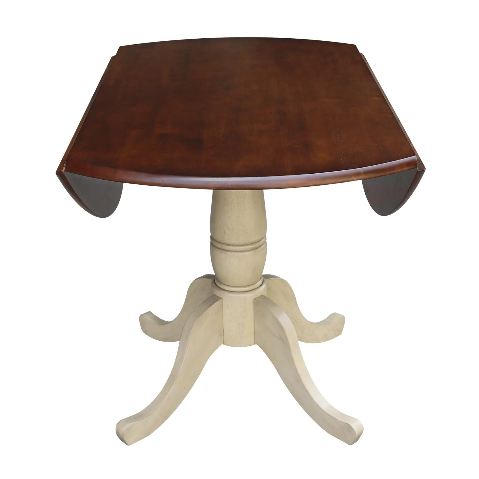 42" Round Dual Drop Leaf Pedestal Table - 29.5"H