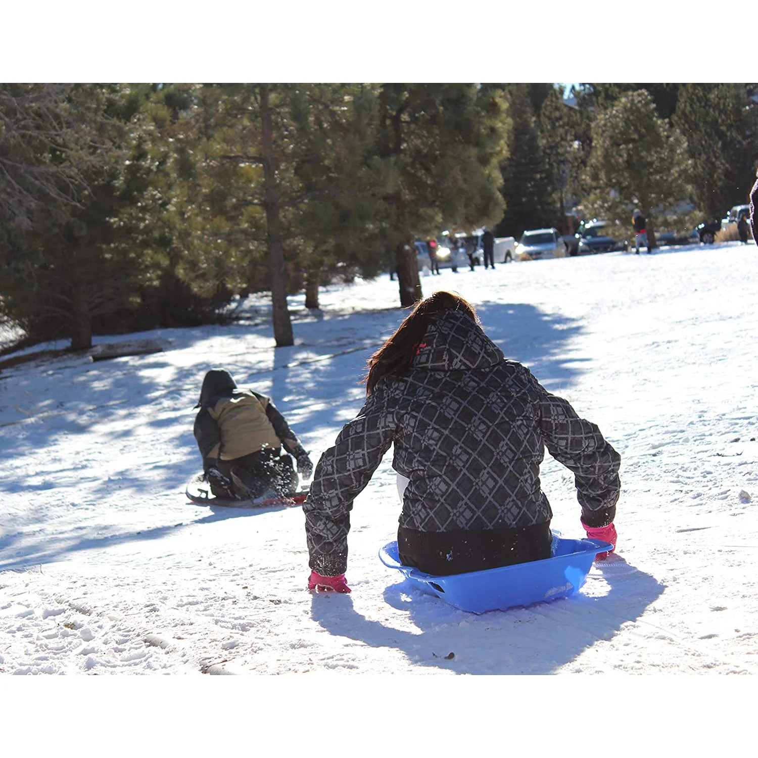 Slippery Racer Downhill Xtreme Adults and Kids Toboggan Snow Sled, Blue
