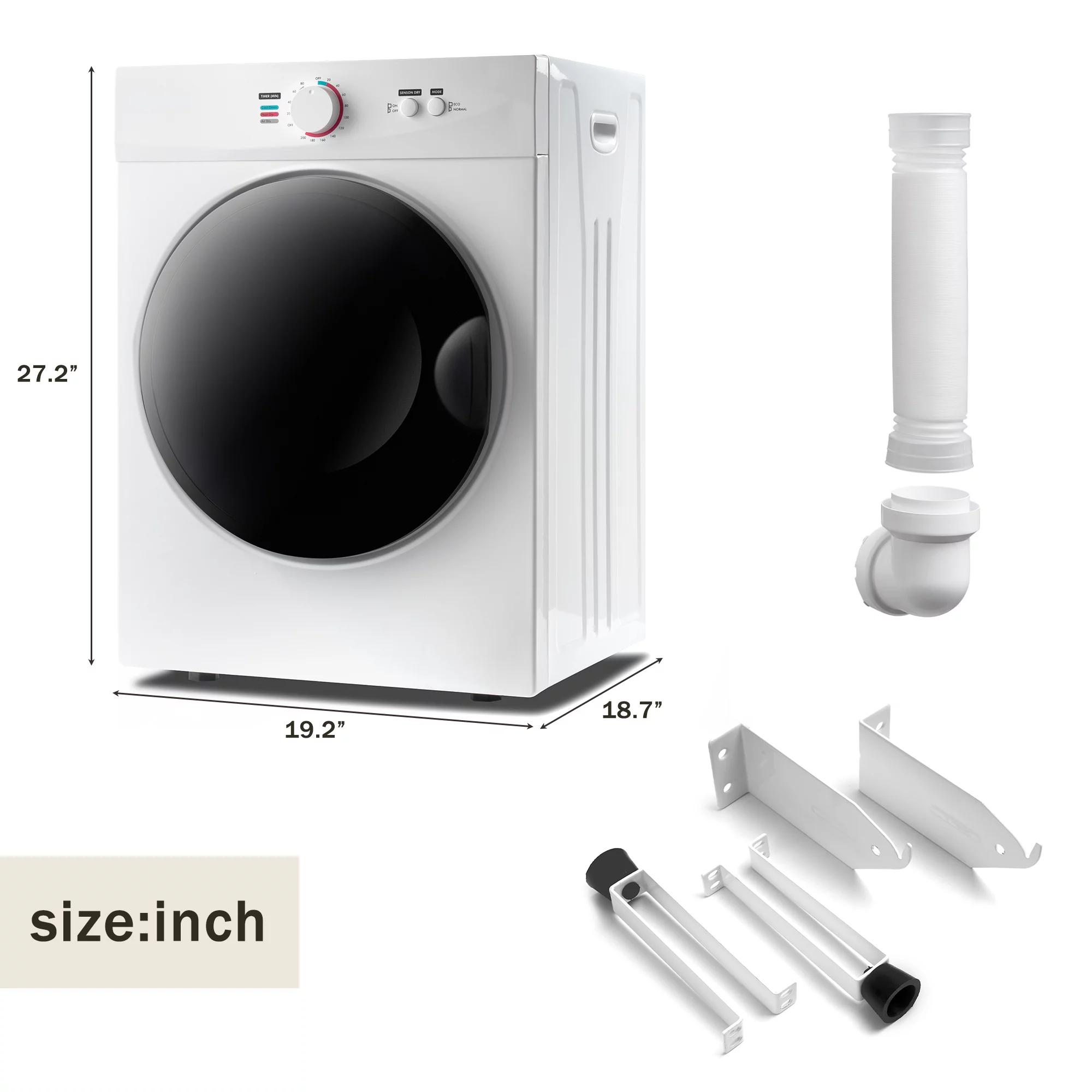 Portable Clothes Dryer, 6.6 LBS MDHAND Electric Portable Drying Rack, Stainless Steel Bathtub,1010W Drying Power, 5 Automatic Drying Modes