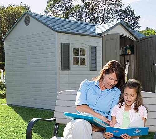 Lifetime 60079 Outdoor Storage Dual Entry Shed, 15 x 8 ft, Desert Sand