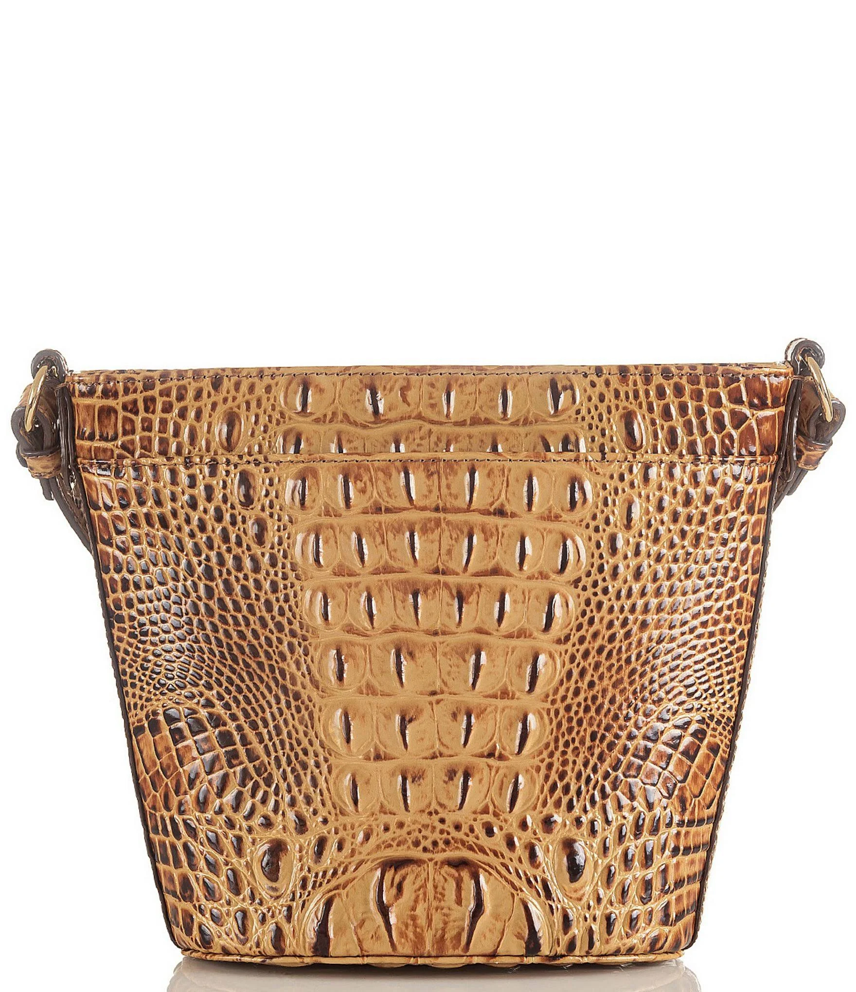 Brahmin Melbourne Embossed Leather Mini Quinn Crossbody - Pecan/Gold