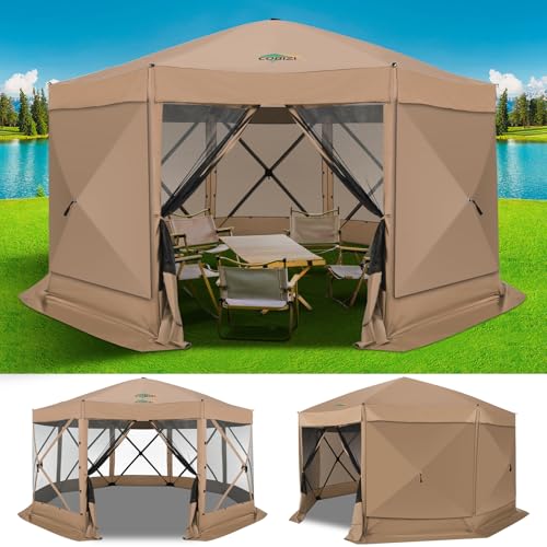 COBIZI 12x12ft Pop up Gazebo Screen Tent Screen House for Camping, Camping Outdoor Screened Gazebo, Canopy Tent