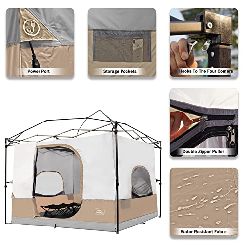 KAMPKEEPER Camping Inner Tent for Pop Up CanopyFully Vented Roof, Converts 10'x10' Straight Leg Canopy into Camping TentKhaki