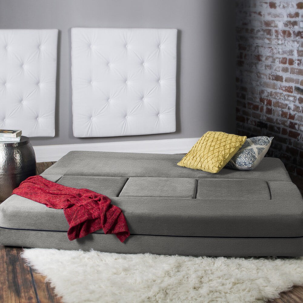 Porch & Den  California King Convertible Sleeper Sofa and Ottomans Dove Grey Foam, Poly Synthetic Fiber Polyester