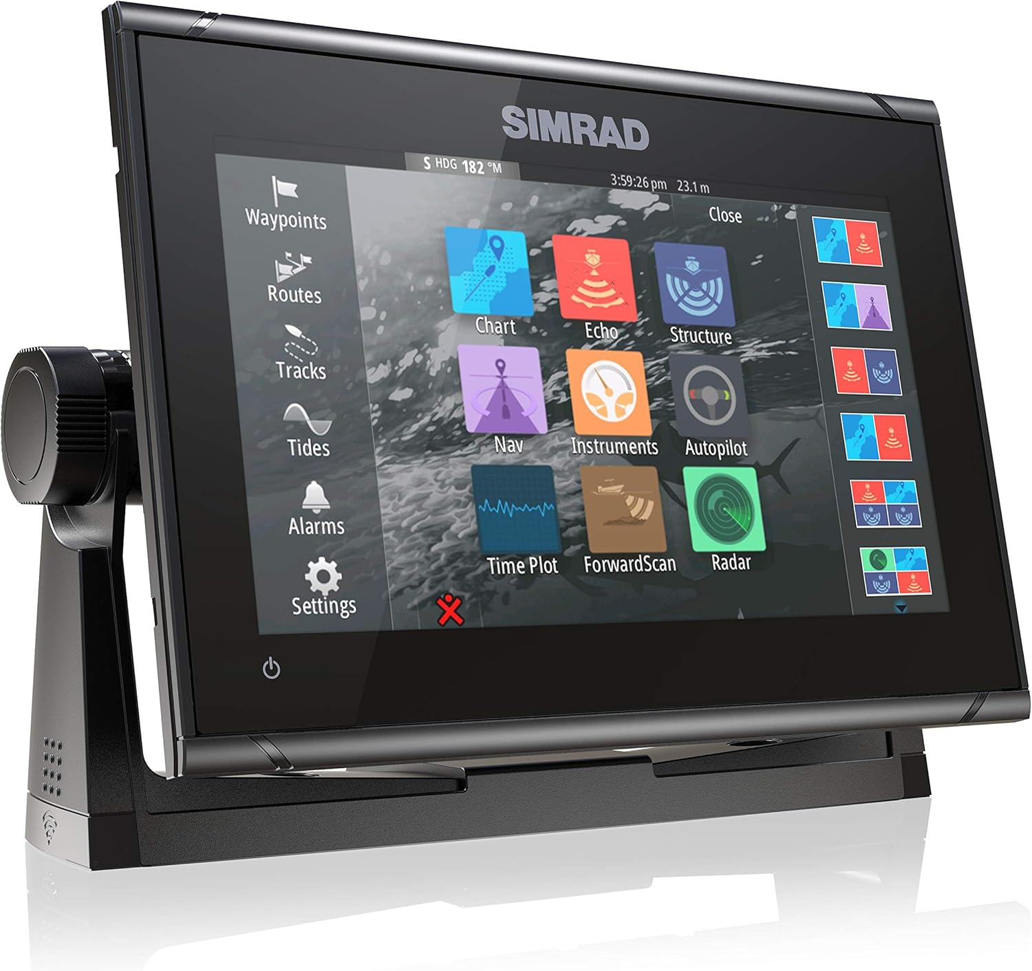 Simrad GO7 XSR - 7-inch Chartplotter with HDI Transducer, C-MAP Discover Chart Card, Black (000-14326-002)
