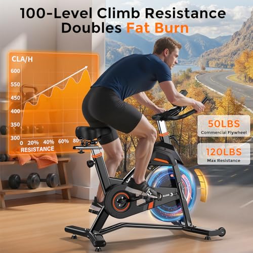 YOSUDA Light Commercial Exercise Bike for Home Magnetic Exercise Bike Stationary 350LB Capacity, Exercise Bike with Bluetooth