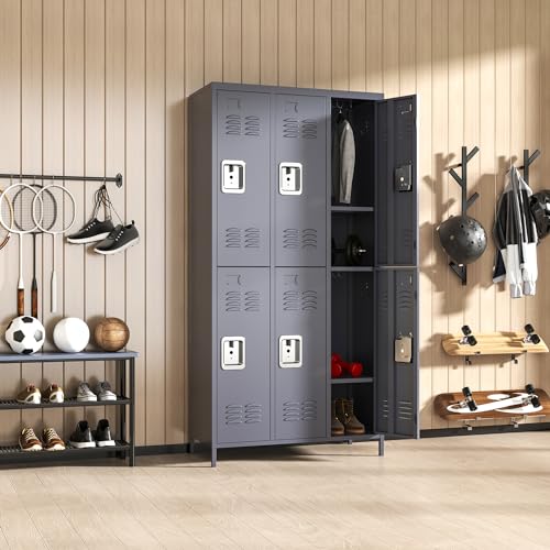9 Door Metal Locker, Storage Lockers for Employees, Steel Storage Locker with Lock and Card Slot, Employee Lockers for Home, Office, School, Gym