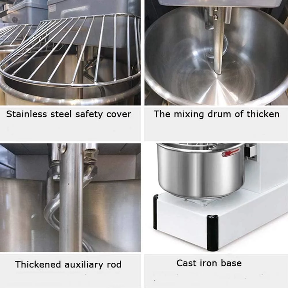 EQCOTWEA Commercial Dough Mixer Food Mixer Dough Kneading Machine Electric Double-speed