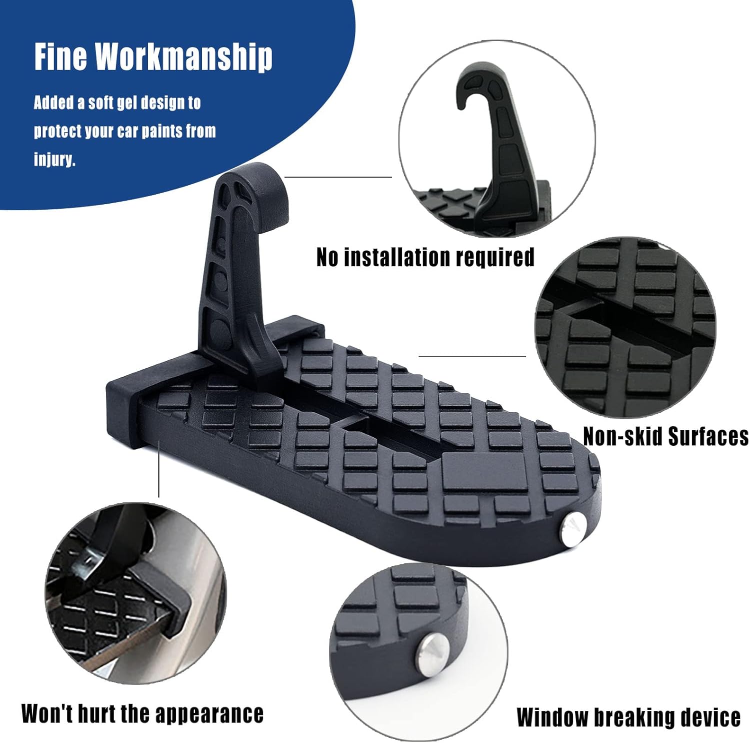 VLTAWA Car Door Step, Door Step for Car Roof Access, Car Step Hood for Roof, Car Door Step Up Hook