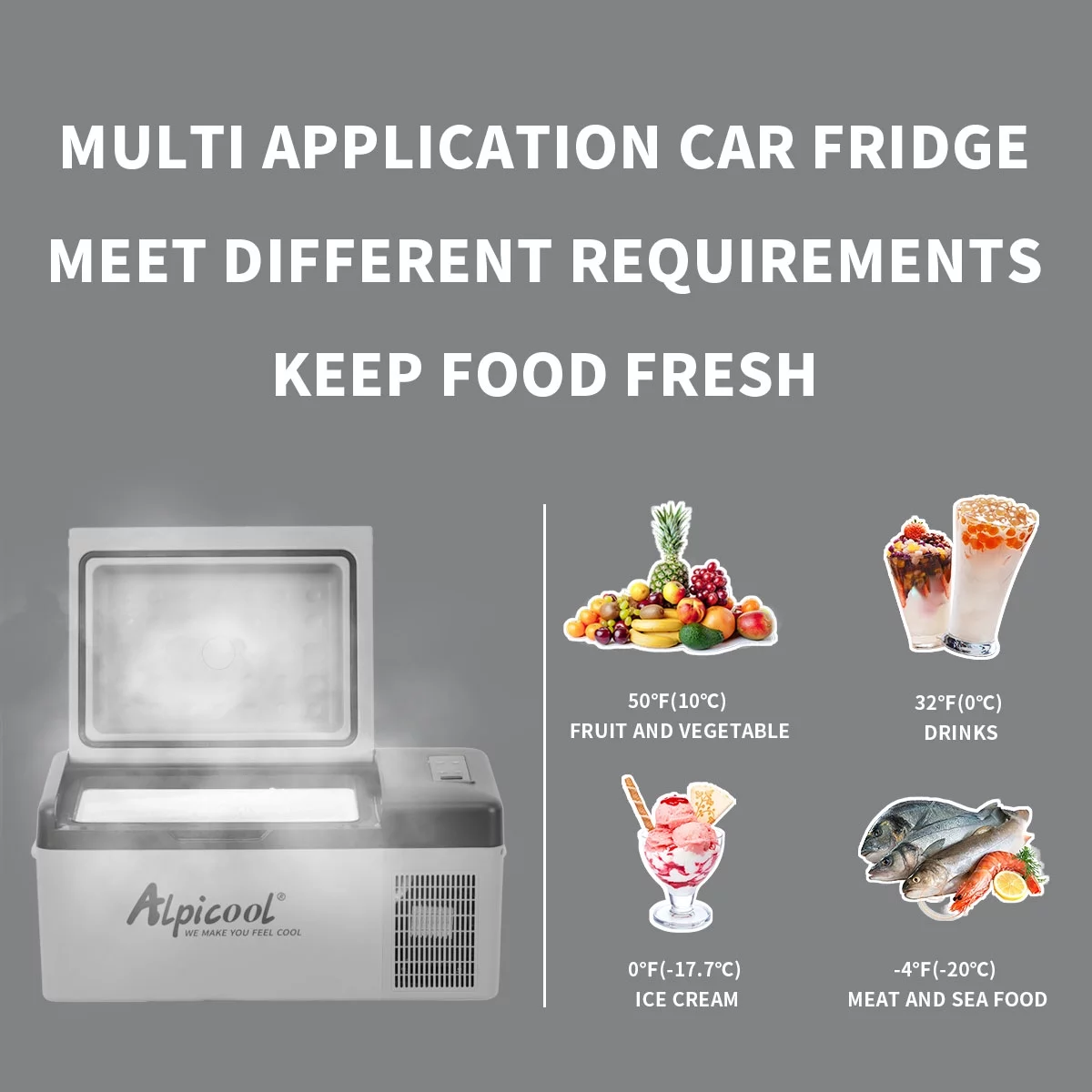 Alpicool C20 Car Freezer, Portable Car Refrigeartor 21 Quart(20 Liter), 12 Volt Fridge Freezer for Car, RV, Truck, Camping