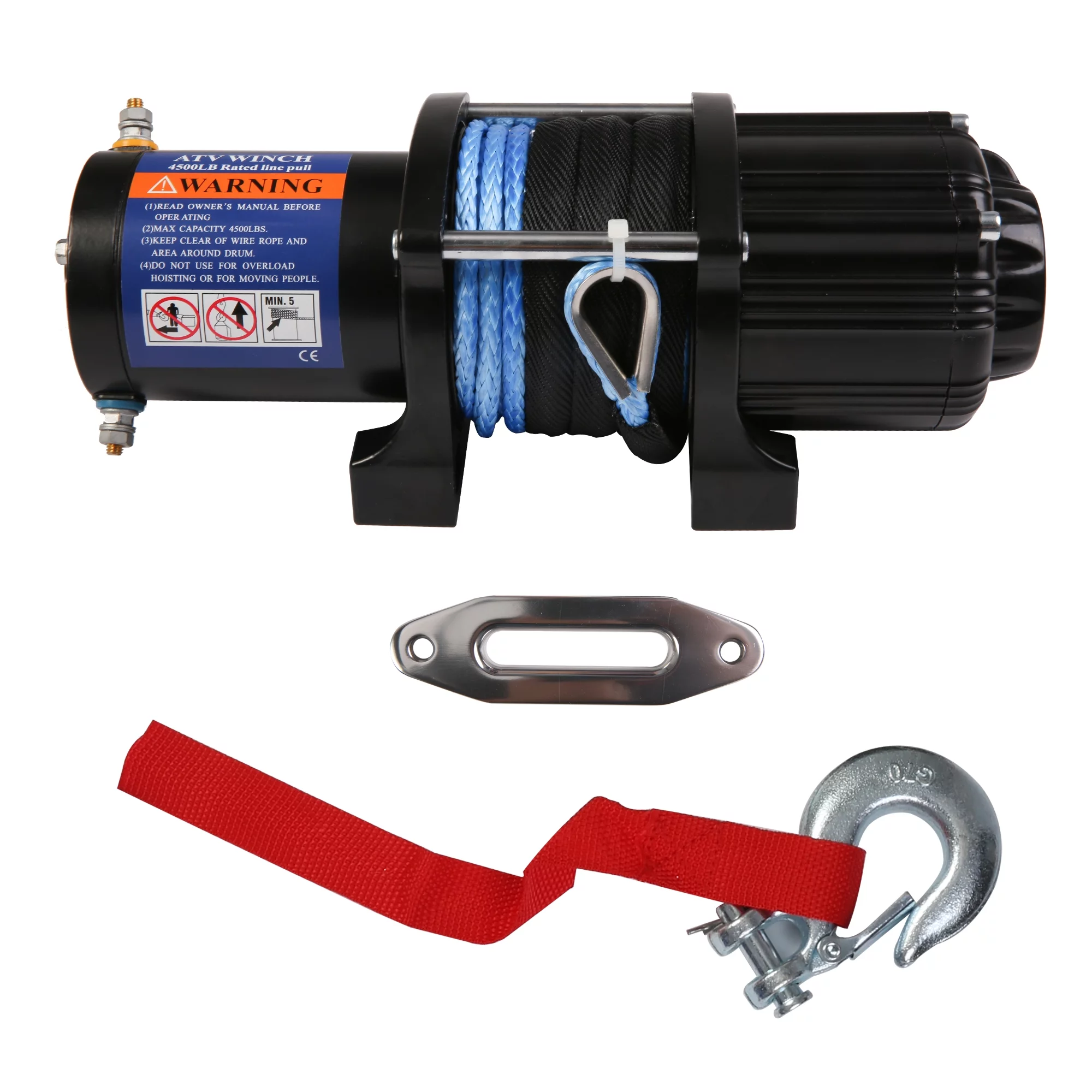 Wireless 4500 LBS Electric Winch with 15m Synthetic Rope, 12V DC Recovery Winch Fit for Jeep Truck ATV/SUV Towing Road Trailer, Mounting