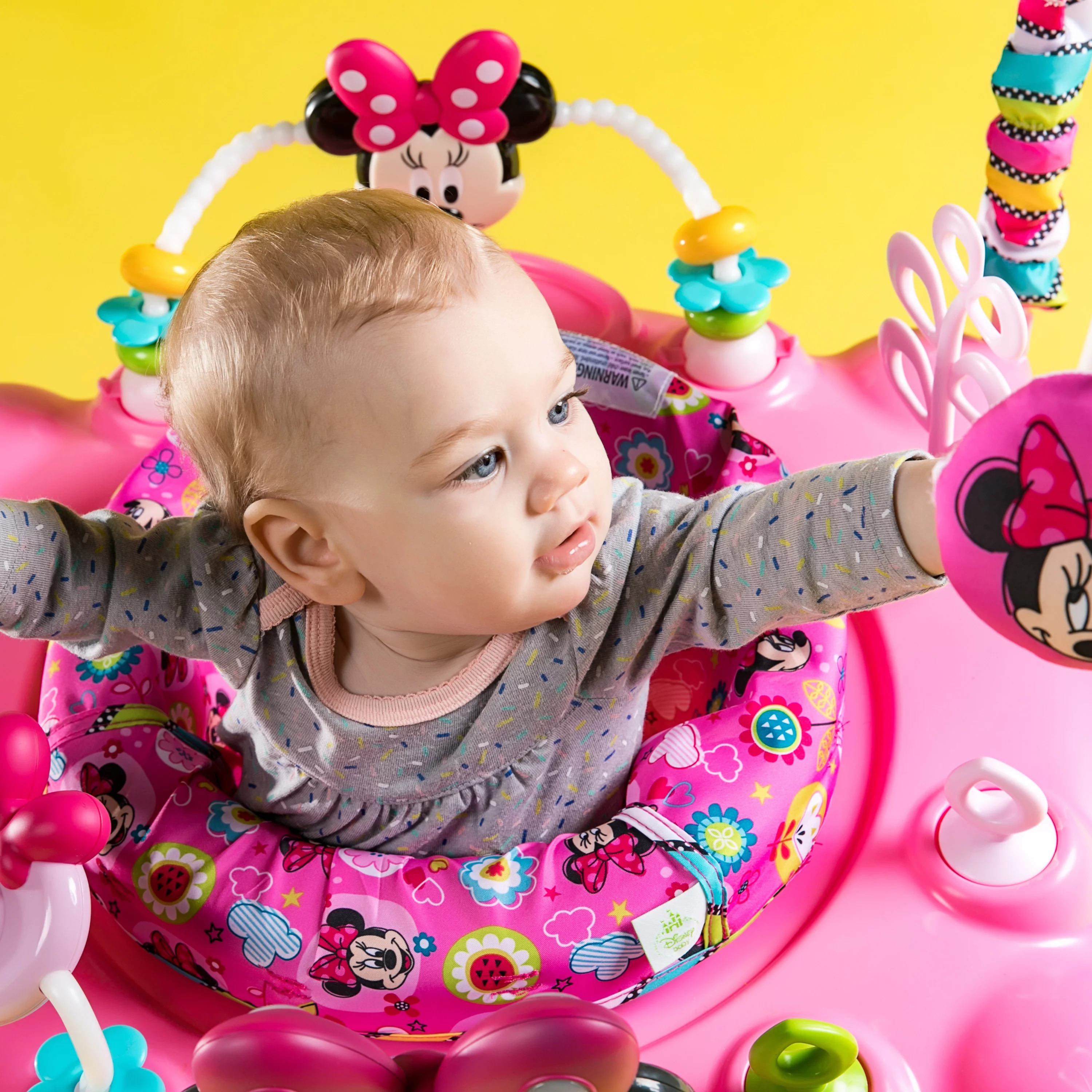 Bright Starts Disney Baby Minnie Mouse PeekABoo Activity Jumper with Lights and Melodies, Ages 6 months + - Radiant Selections