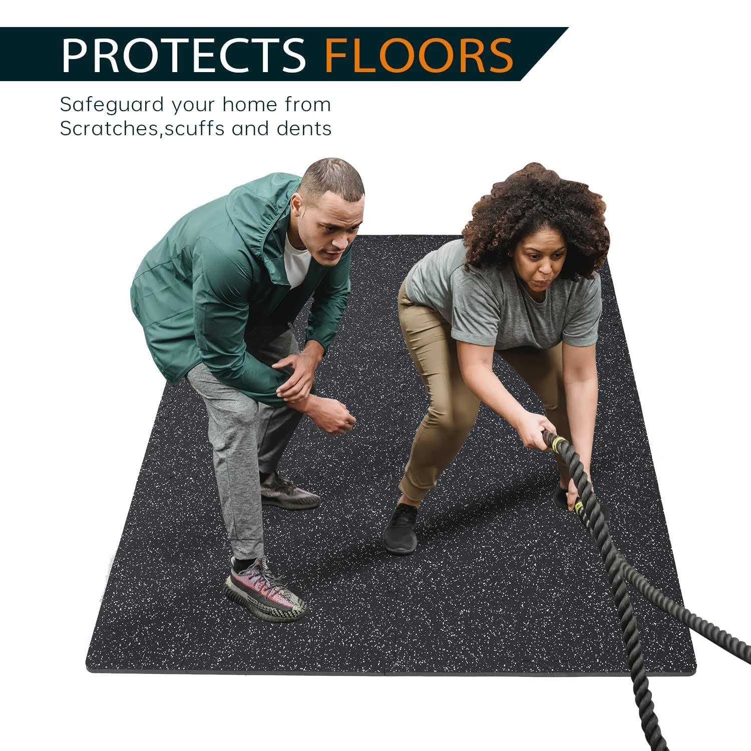 Holymus 1/2 inch Thick 24 Sq Ft Rubber Top High Density EVA Foam Exercise Gym Mats 6 Pcs - Sports Supplies Online Store