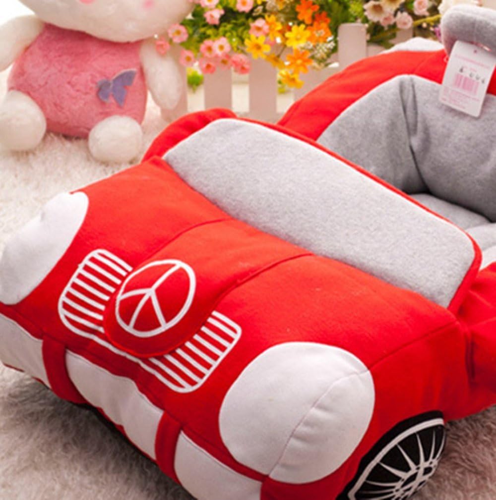 BADASS SHARKS Cool Sports Car Shaped Pet Dog Bed House Small Dog Cat House Waterproof Warm Soft Puppy Sofa Kennel Black/Yellow/Red (Red)