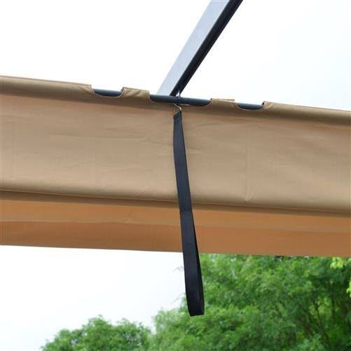 Aleko PERGSAND10X13 Aluminum Outdoor Retractable Canopy Pergola - 13 x 10 ft - Sand Color