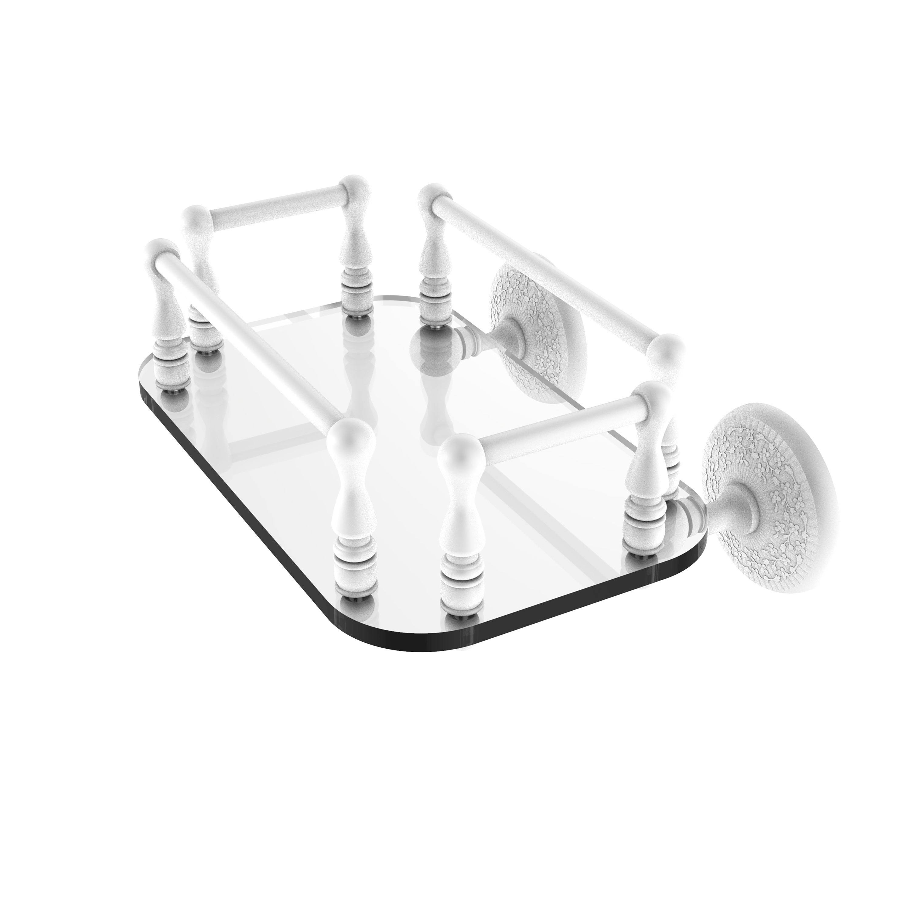 Allied Brass Monte Carlo Collection Wall Mounted Glass Guest Towel Tray - Satin Brass