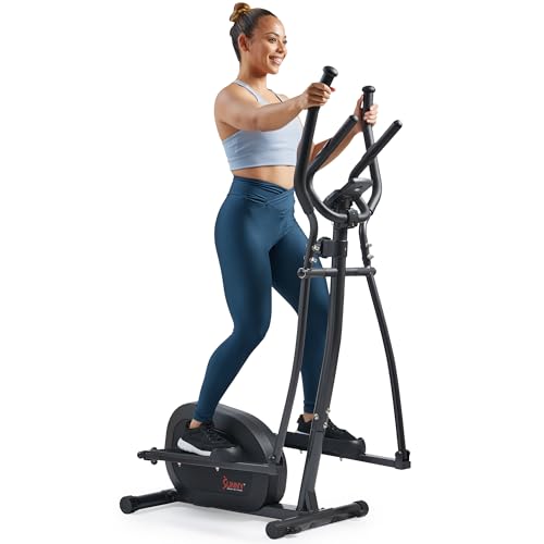 Sunny Health & Fitness Smart Upright Elliptical w/Pulse Sensor Built-in, Indoor Full-Body Cross-Training & Cardio Exercise Machine for Home
